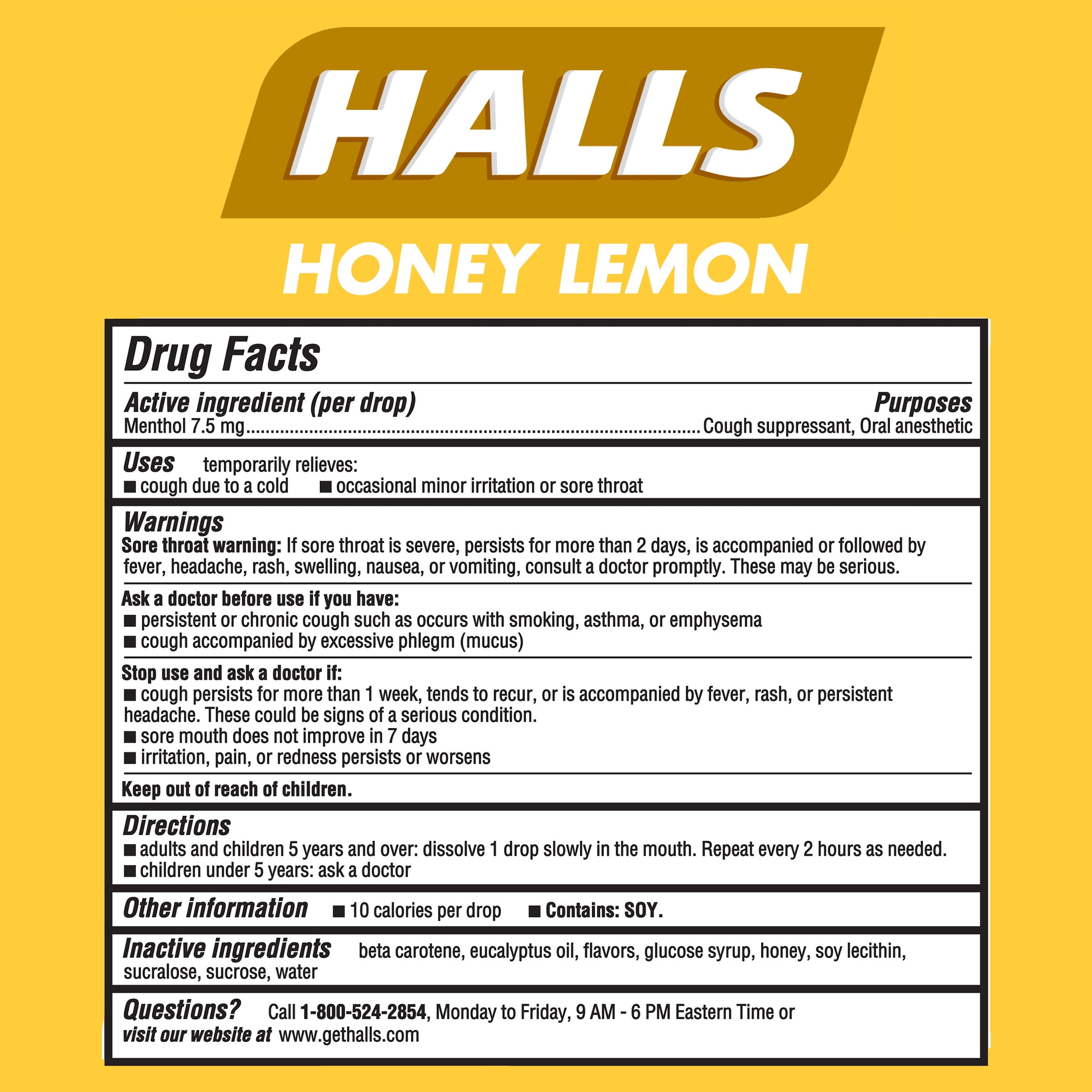 Halls Relief Honey Lemon Cough Drops 80 Drops Walmart Com Walmart Com