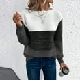 thumbnail image 5 of Women's Striped Sweater Boat Neck Knitted Sweater Casual Long Sleeve Pullover Fashion Sweater Top, 5 of 9