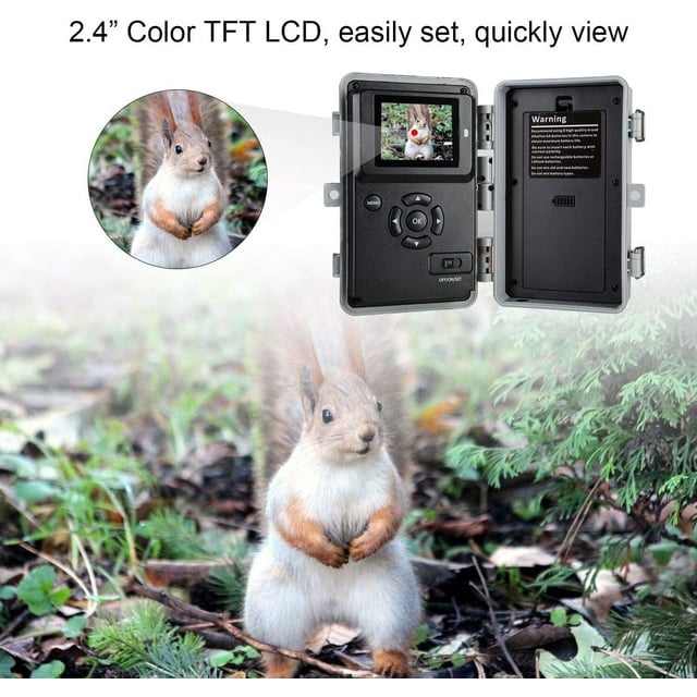 BlazeVideo Hunting Trail Camera BV252GRAY 64MP 1296P Night Vision Motion Activated 1-Pack