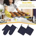thumbnail image 5 of Balery Copper-Gold Gloss Outline Navy Dark Blue Pattern Oven Mitts and Pot Holders 4 pcs Set, Kitchen Oven Glove High Heat Resistant 500℉ Oven Mitts with Non-Slip Silicone Surface, 5 of 6