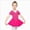 A36-Hot Pink, variant on Girls Short Sleeve Dance Leotard with Skirt and Ruched V-Neck,Ballet Bodysuit