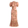 thumbnail image 4 of Wxolcjlv Women's Maxi Dress Puff Sleeve High Neck Ruffle Hem Night Party Sundress, 4 of 4