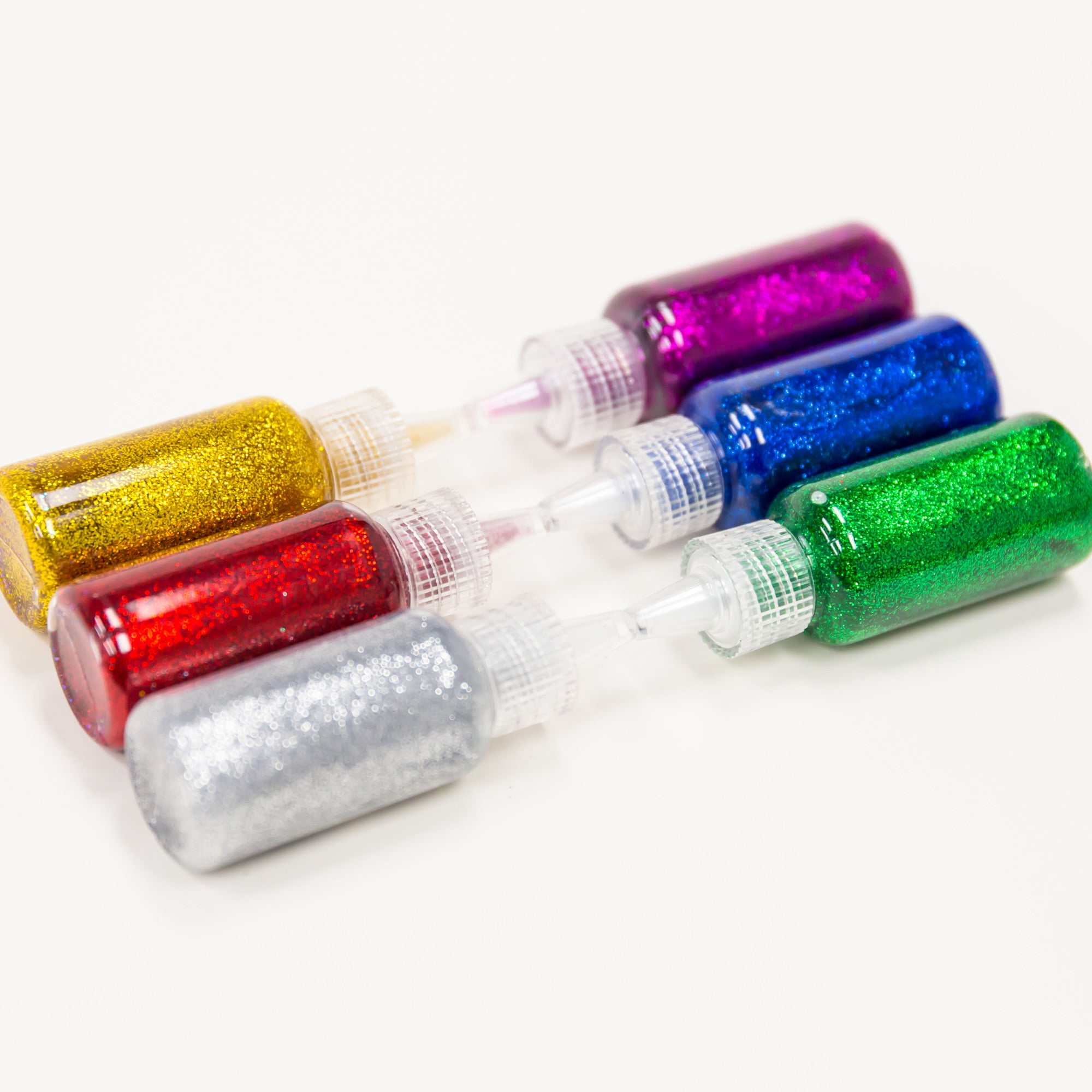 BAZIC Glitter Glue Tube 6 Color, Non-Toxic (120ml/Pack), 24-Packs