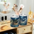 thumbnail image 3 of Yayeee 2 Pack Qtip Holder Bathroom Cotton Swab Canister with Lid Clear Dispenser Set, Night Floating Whale, 3 of 6