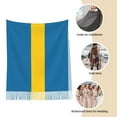 thumbnail image 5 of Women Swedish Flag Scarfs Large Warm Soft Shawls Wraps, 5 of 6