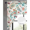 thumbnail image 2 of Boho Flower Swag Valances for Windows, Small Curtains Drapes, Spring Watercolor Paisley Floral Leaf Plant Kitchen Window Curtains Over Sink Window Treatment Valance for Bedroom/Bathroom 56"x36", 2 of 5