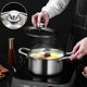 thumbnail image 5 of Yuarrent Olla caldo de acero inoxidable con base unida por impacto plateada, estufas de inducción, ollas de acero inoxidable Cocina y Comedor, 5 of 6