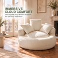 thumbnail image 2 of 5FT Oversized Round Memory Foam Bean Bag Chair with 3 Accent Pillows, 2 of 7