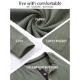 thumbnail image 2 of JWD Mens Long Sleeve Henley Shirt Casual Button Neck T Shirt Soft Lightweight Crew Neck Tee with Chest Pocket Green L, 2 of 6