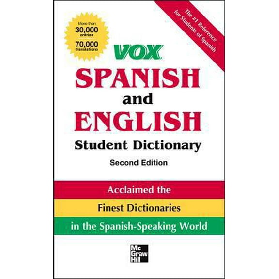 Pre-Owned Vox Spanish and English Student Dictionary Pb, 2nd Edition (Paperback) 007180837X 9780071808378