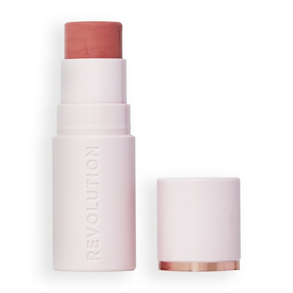 Revolution Skin Silk Marble Blush Stick, Natural Finish, Buildable, Peachy Pink, 0.15 oz