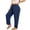 Navy 1, variant on Vynhevius Womens High Rise Pants Plus Size Wide Leg Smocked Elastic Waistband Casual Relaxed Trousers Solid Color Vacation Bottoms