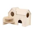 thumbnail image 2 of Guinea Pig Hideout - 6.9x5.7in Small Pet Wooden Hut, Natural Finish, Hamster House, Practical Space Saving Design, 2 of 6