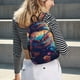 thumbnail image 5 of Disketp Colorful Feather Owl Mochila de Lona Estampada, Mochila Escolar de Viaje Ligera para Estudiantes y Portátil-Small, 5 of 5
