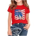 thumbnail image 5 of Odeerbi Toddler Kids Boys Girls 4th of July T-Shirt Short Sleeve American Flag Graphic Tee, 5 of 6