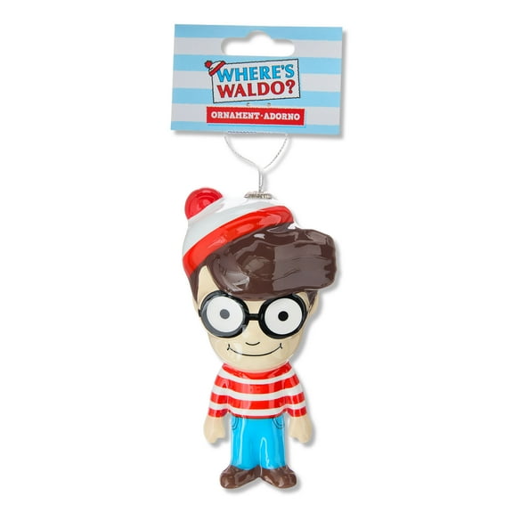 Where's Waldo Decoupage Christmas Ornament, Red, White, Plastic, Collectible, by Ruz