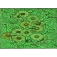 thumbnail image 1 of Ahgly Company Machine Washable Indoor Rectangle Transitional Green Area Rugs, 2' x 3', 1 of 7