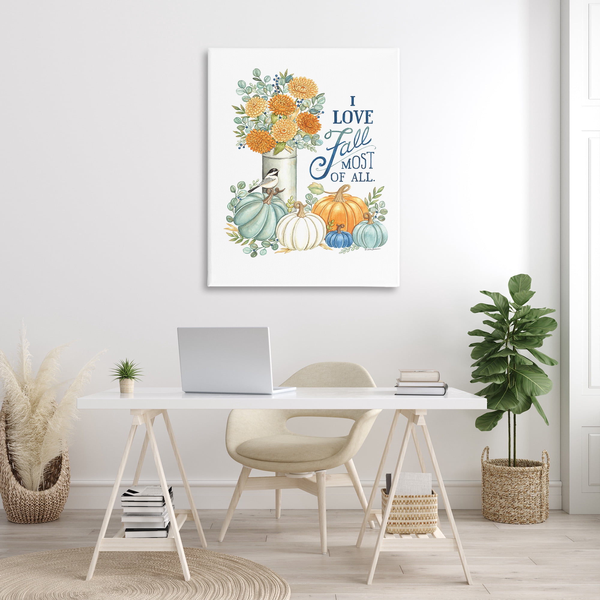 Stupell Industries Love Fall Still Life Holiday Painting Gallery Wrapped Canvas Art Print Wall Art, 36 x 48