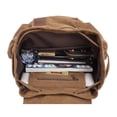 thumbnail image 3 of KAUKKO Vintage Casual Canvas and Leather Rucksack Backpack (Canvas Khaki2pc), 3 of 5