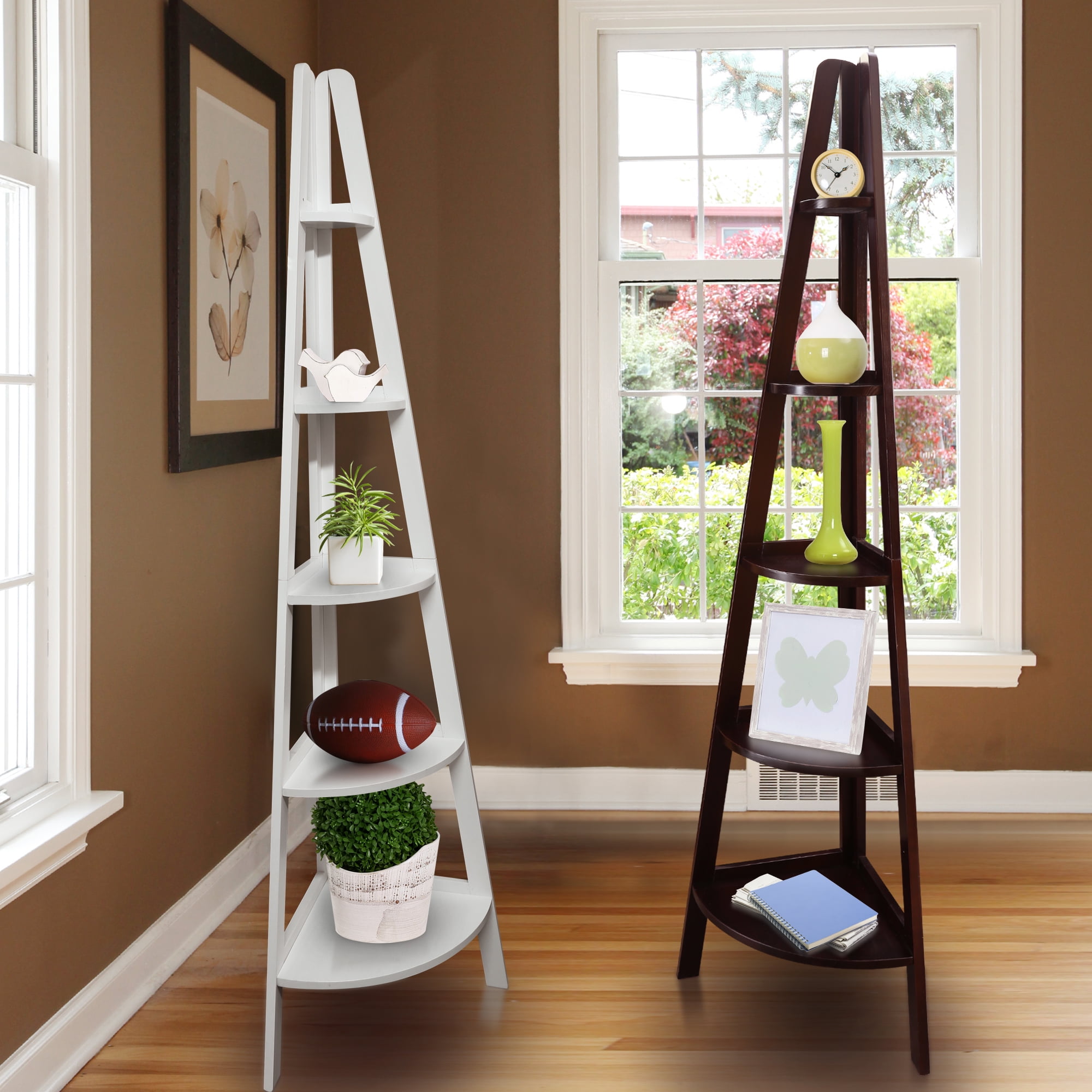 White corner ladder bookshelf online