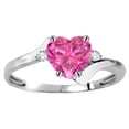thumbnail image 2 of Original Star K� Heart Shape 6mm Created Pink Sapphire bypass Ring, 2 of 9