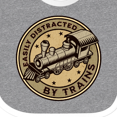 thumbnail image 4 of Inktastic Railroader Easily Distracted by Trains Boys or Girls Baby Bib, 4 of 4