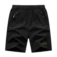 thumbnail image 1 of Rdruko Pantalones cortos de senderismo para deportes al aire libre para hombre, pantalones cortos ligeros para correr activos con ajuste seco y bolsillo (negro, verde, EE. UU. XXXL), 1 of 1