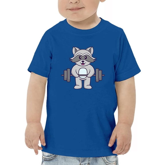 Raccoon Lifting Barbell T-Shirt Toddler -Image by Shutterstock, 4 Toddler