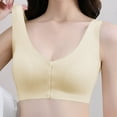 thumbnail image 2 of Plus Size Everyday Bras for Women Lace Fashion Thin Style Ventilate Front Buckle Bra Without Steel Rim Beige M-3XL, 2 of 6