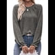 thumbnail image 3 of Camisas de Larga para Mujer, Moda Otoño 2025, Blusas Elegantes e Informales, Blusas Tipo Túnica Plisadas con Cuello Redondo. Gris Oscuro XL, 3 of 10