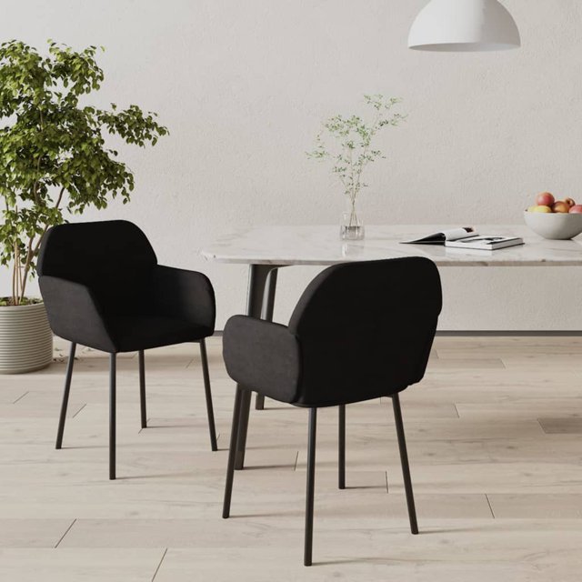 vidaXL Chaises de Salle à Manger 2 Pcs Velours Noir