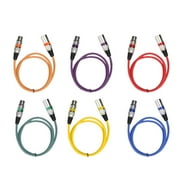 Six Colors Set 1M PVC Thick Zinc Alloy Plug Copper Plated Silver Pins XLR Connecting Wire