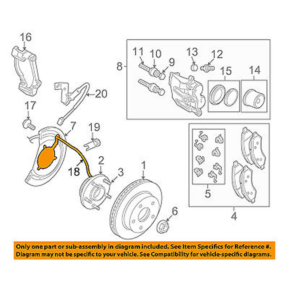 Dodge CHRYSLER OEM Ram 1500 ABS Antilock BrakesFront Speed Sensor