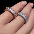 thumbnail image 2 of Geometric Zircon Ring Unisex Inlay Gold Plated Hip Hop, 2 of 7