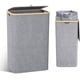 thumbnail image 1 of Cesto de lavandería con tapa, cesto de lavandería grande de 100 l con asas de bambú para ropa, cesto de lavandería, cesto de lavandería plegable grande XXL plegable con bolsa interior (44 x, 1 of 5