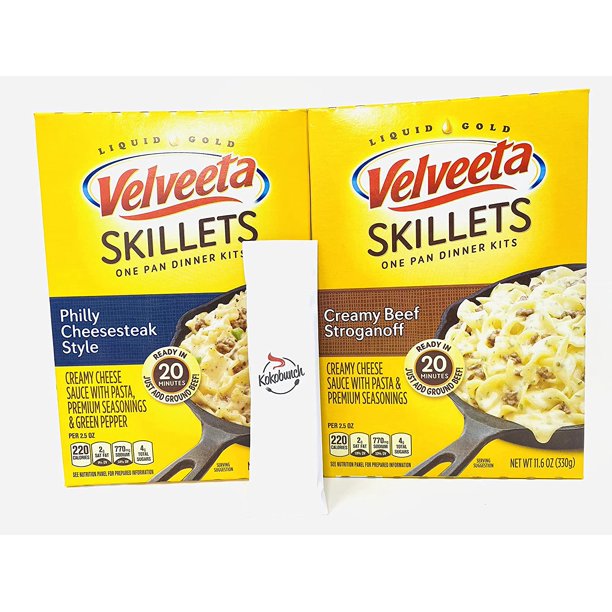 Velveeta Skillets Philly Cheesesteak Creamy Beef Stroganoff Variety