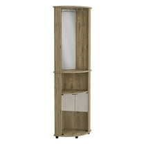 Newboti Furniture Corner Bar Cabinet Rialto, Three Shelves, Macadamia Finish 40532
