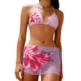 thumbnail image 2 of BRGZLK Womens Bikini Sets 3 Piece Swimsuits Fashion Split High Waisted Tight-Fitting Bathing Suit, 2 of 7