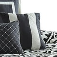 thumbnail image 3 of 7 Piece King Polyester Comforter Set with Large Medallion, Black and White- Saltoro Sherpi, 3 of 4