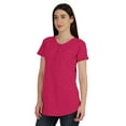 thumbnail image 3 of Inkmeso Womens Short Sleeve Button Tunic Top Cotton Tee Long Length Tshirt For Leggings, 3 of 8