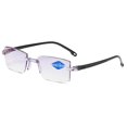 thumbnail image 3 of Tignapoo Stylish Dual-Focus Reading Glasses for Seniors with Diamond-Cut Edges, Anti-Blue Light Protection, 150 Degree Magnification, Elegant Black Frame - Perfect Gift for Loved Ones, 3 of 5