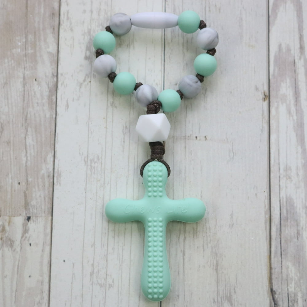 Chews Life Soft Teething Chew Decade Rosary for Baby, Catholic Baptism Gift