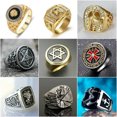thumbnail image 2 of GKNET Men Domineering Ring Fashion Silver Gold Creative Delicate Jewelry Party Gifts Size 6-14-#7-10, 2 of 9