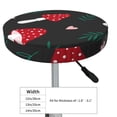 thumbnail image 3 of Salouo Amanita Mushroom Pattern Bar Stool Cushion Cover, Round Crease-Resistant Stretchy Dustproof Stool Seat Slipcover for Bar Round Chair-13 inch, 3 of 6