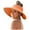 Orange, variant on Women Wide Brim Sun Hat Korean Style Open Top Foldable Sunscreen Cap for Beach Outdoor Summer Shade Protection Orange