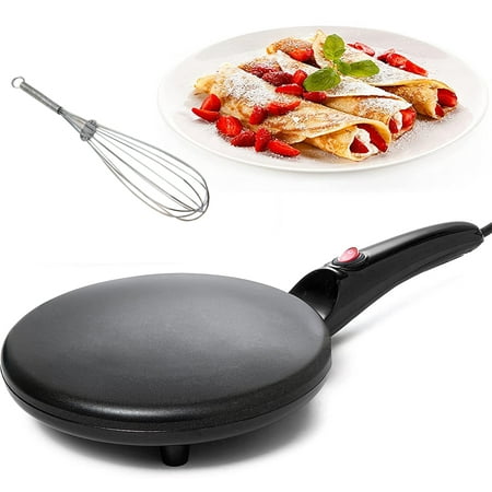 Crepe Maker,Nonstick Cooktop - 8 inch Cook Area, Includes Food Bowl, Whisk