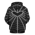 thumbnail image 3 of Black Spider Web Men's Women Vintage 3D Hooded Sweatshirt - All-Season Loose Fit Streetwear, 3 of 6