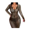thumbnail image 4 of xiaxaixu Women Close-fitting Dress, Gradient Color U-shaped Neckline One-piece, 4 of 8