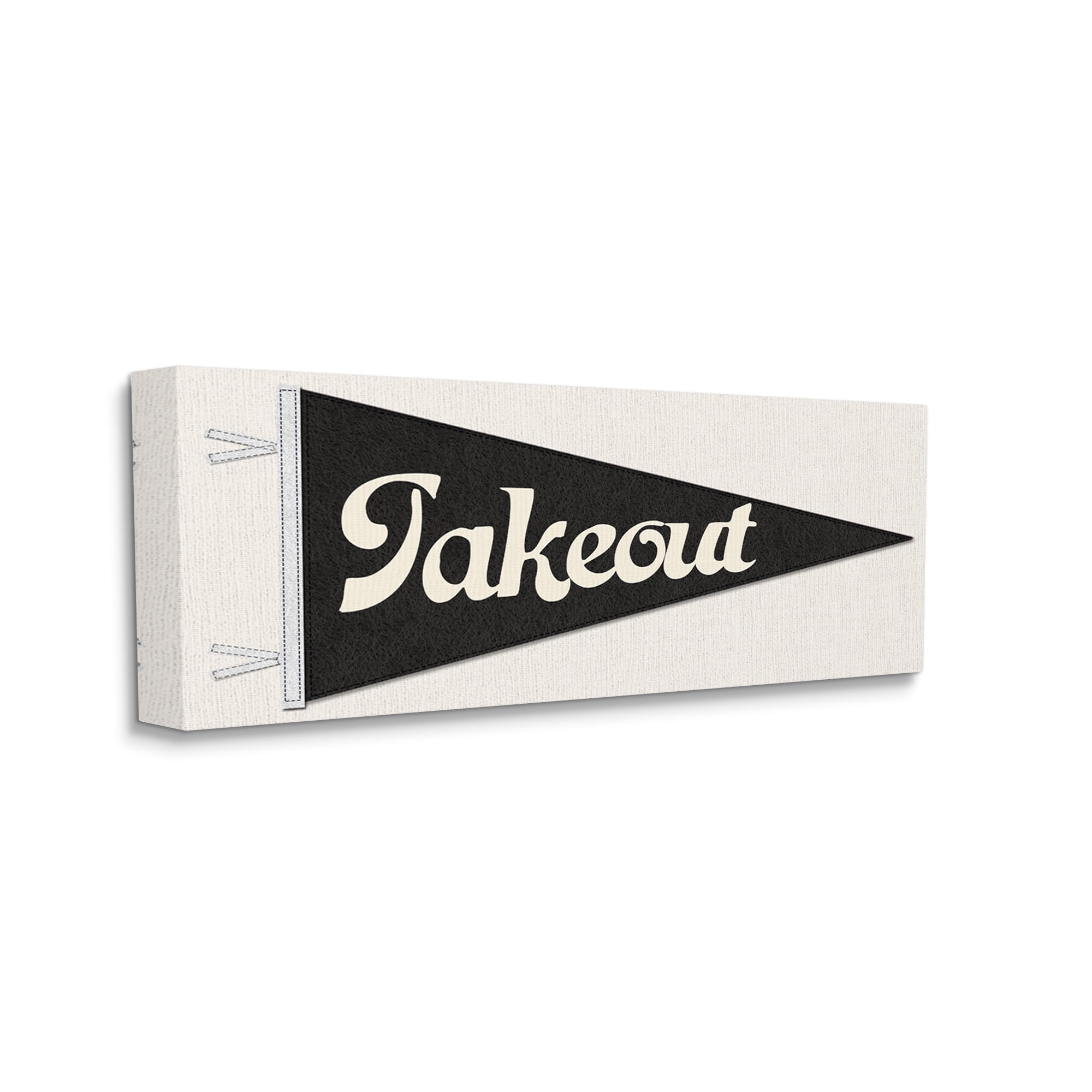 Stupell Kitchen Takeout Pennant Banner Shape Food & Beverage Painting Gallery Wrapped Canvas Print Wall Art