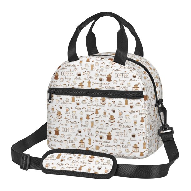 Easygdp Coffee Caja de Almuerzo para Mujeres y Hombres, Bolsa de Almuerzo Insulada, Bolsas Reutilizables Impermeables para Viajes, Trabajo y Picnics